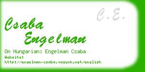 csaba engelman business card